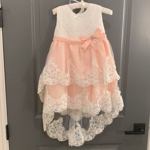 Lace high low tulle dress 3T